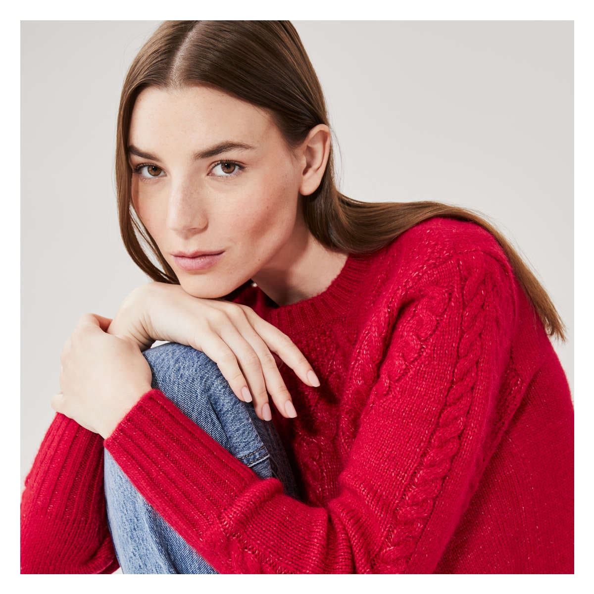 Bright red outlet jumper